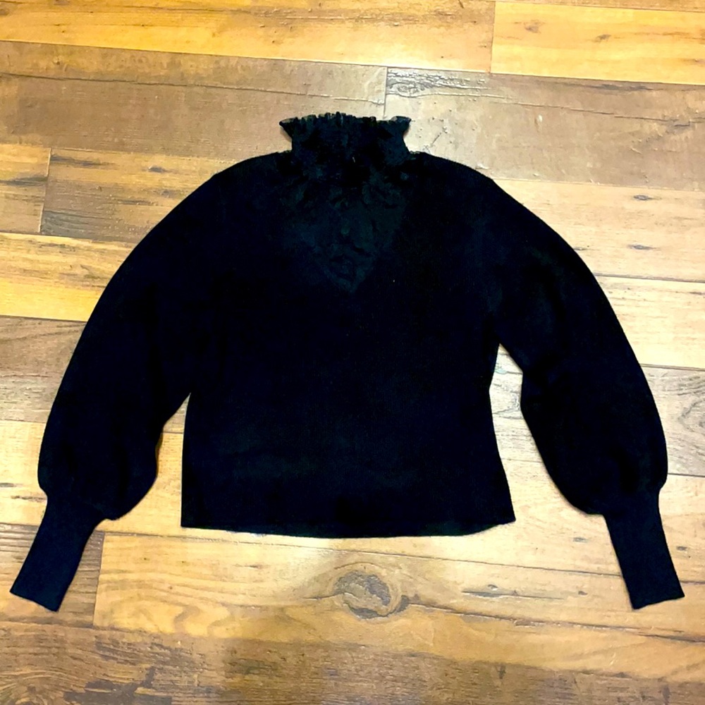 black sweater with lace